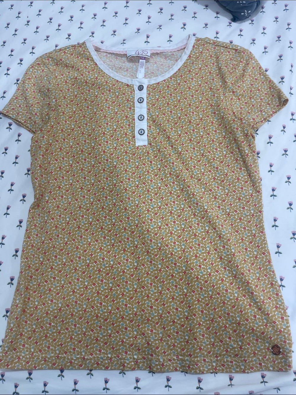 Mustard Floral Matilda Jane top